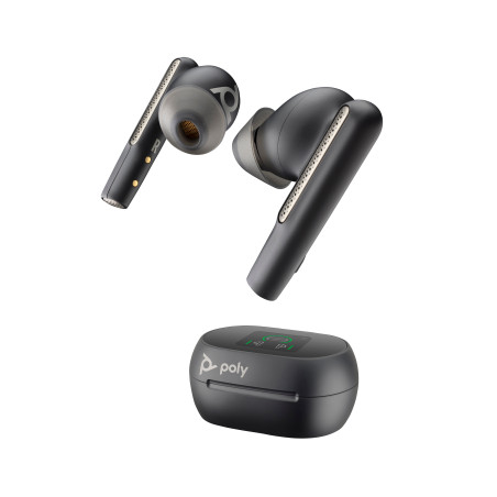 HP Poly Voyager Free 60+ UC Carbon Black Earbuds +BT700 USB-A Adapter +Touchscreen Charge Case Laisvų rankų įranga Bevielis Įkiš