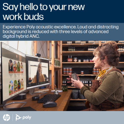 HP Poly Voyager Free 60+ UC Carbon Black Earbuds +BT700 USB-A Adapter +Touchscreen Charge Case Laisvų rankų įranga Bevielis Įkiš