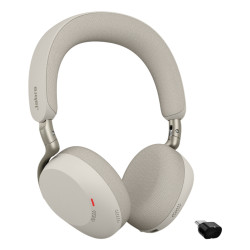 Jabra Evolve3 75 MS + Link 390c Laisvų rankų įranga Bevielis Su lankeliu Skambučiai / muzika C tipo USB Bluetooth Pilka