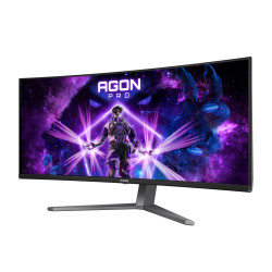 AOC AGON PRO AG346UCD kompiuterio monitorius 86,4 cm (34") 3440 x 1440 pikseliai Wide Quad HD QD-OLED Juoda, Pilka