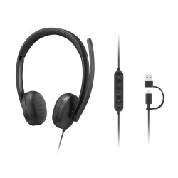 Lenovo VoIP Headset 5000 Laisvų rankų įranga Vielinis Su lankeliu Biuras / skambučių centras C tipo USB Juoda