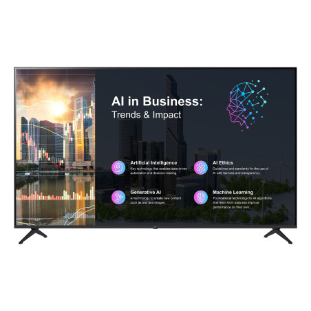 LG 50PK640S Skaitmeninis informacinis plokščias ekranas 127 cm (50") LED 260 cd/m² 4K Ultra HD Juoda Integruotas procesorius Web