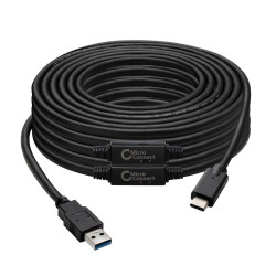 Microconnect USB3.1CA10AMP USB kabelis USB 3.2 Gen 1 (3.1 Gen 1) 10 m USB C USB A Juoda