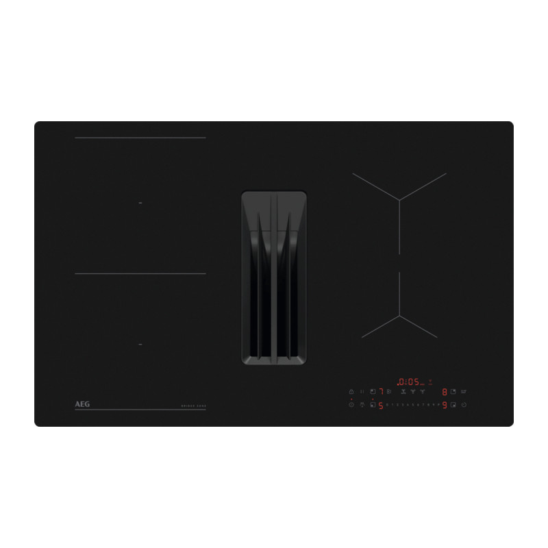 AEG TT8SCB00CT Black Built-in 80 cm Zone induction hob 4 zone(s) Built-in hood