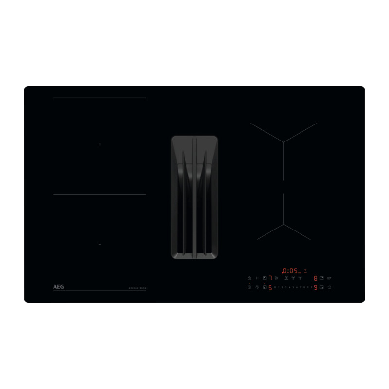AEG TT8LCB00CB Black Built-in 80 cm Zone induction hob 4 zone(s) Built-in hood