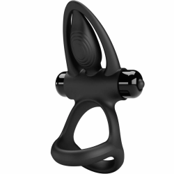 Pretty Love Black Silicone Ring - 10-Mode Rechargeable System
