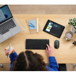 Trust Lyra keyboard Mouse included Office USB + RF Wireless + Bluetooth QWERTY Nordic Black