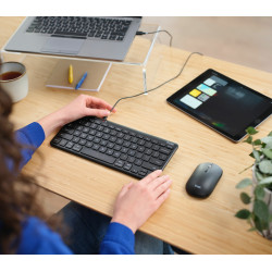 Trust Lyra klaviatūra Pelė įskaityta Biuras USB + RF Wireless + Bluetooth QWERTY Šiaurės šalių Juoda