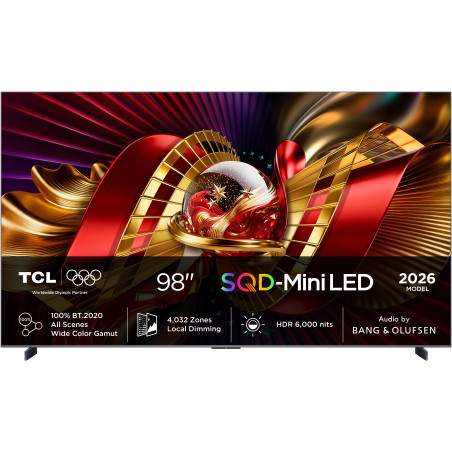 TCL C8L 98C8L televizorius 2,49 m (98") 4K Ultra HD Smart TV „Wi-Fi“ Juoda 6000 cd/m²