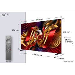 TCL C8L 98C8L TV 2.49 m (98") 4K Ultra HD Smart TV Wi-Fi Black 6000 cd/m²