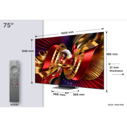 TCL C8L 75C8L TV 190.5 cm (75") 4K Ultra HD Smart TV Wi-Fi Black 5500 cd/m²