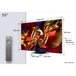 TCL C8L 55C8L televizorius 139,7 cm (55") 4K Ultra HD Smart TV „Wi-Fi“ Juoda 6000 cd/m²