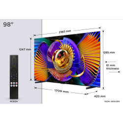 TCL C7L 98C7L TV 2.49 m (98") 4K Ultra HD Smart TV Wi-Fi Black 3000 cd/m²