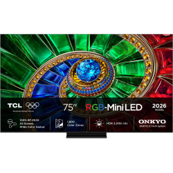 TCL RM7L 75RM7L televizorius 190,5 cm (75") 4K Ultra HD Smart TV „Wi-Fi“ Juoda 2000 cd/m²