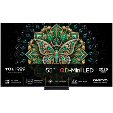 TCL C6K Pro 55C6K Pro 139,7 cm (55") 4K Ultra HD Smart TV „Wi-Fi“ Juoda 1000 cd/m²