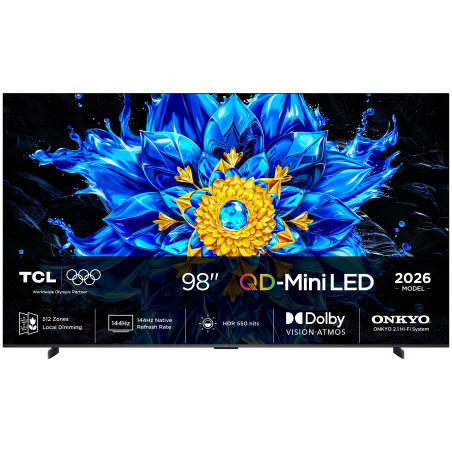 TCL P8L 98P8L televizorius 2,49 m (98") 4K Ultra HD Smart TV „Wi-Fi“ Juoda 1000 cd/m²
