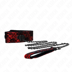 KINK Genuine Leather Lace Collar & Leash Set 105 cm - Elegant Black