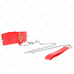 KINK Red Diamond Collar with Adjustable Belt 65cm - Elegant Design 35-51cm