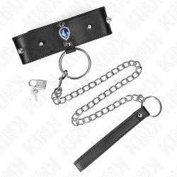 KINK Blue Diamond Adjustable Collar & Leash Set, 36-43 cm, 65 cm Leash