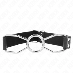 KINK Spider Mouth Gag S - Silicone & Vegan Leather, 3 cm, Black/Red