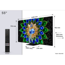 TCL A400 55A400U televizorius 139,7 cm (55") 4K Ultra HD Smart TV „Wi-Fi“ Juoda 2500 cd/m²