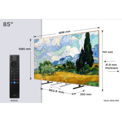 TCL A400 Pro 85A400 Pro 2.16 m (85") 4K Ultra HD Smart TV Wi-Fi White 700 cd/m²