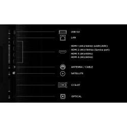 TCL A400 98A400 televizorius 2,49 m (98") 4K Ultra HD Smart TV „Wi-Fi“ Juoda 1000 cd/m²