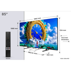 TCL A400 85A400 TV 2.16 m (85") 4K Ultra HD Smart TV Wi-Fi Black 700 cd/m²