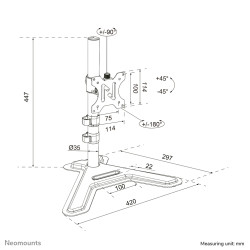 Neomounts DS45-600BL1 monitor mount / stand 81.3 cm (32") Desk Black