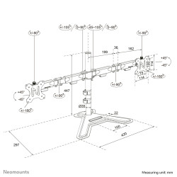 Neomounts DS45-600BL2 monitor mount / stand 81.3 cm (32") Desk Black