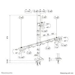Neomounts DS60-600BL2-1 monitoriaus laikiklis arba stovas 81,3 cm (32") Stalas Juoda