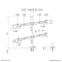 Neomounts DS60-600BL2-2 monitoriaus laikiklis arba stovas 81,3 cm (32") Stalas Juoda