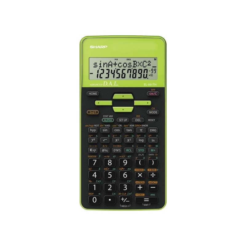 Sharp EL-531TH skaičiuotuvas Kišenė Mokslinis skaičiuotuvas Juoda, Žalia