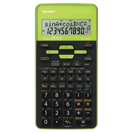 Sharp EL-531TH skaičiuotuvas Kišenė Mokslinis skaičiuotuvas Juoda, Žalia