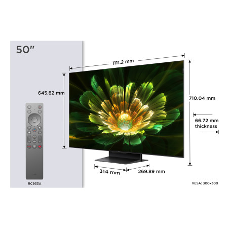 TCL C79K 50C79K TV 127 cm (50") 4K Ultra HD Smart TV Wi-Fi Metallic 2000 cd/m²