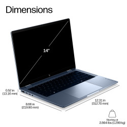 HP EliteBook X Flip G2i 14 inch Notebook Next Gen AI PC Copilot+ PC Intel Core Ultra X7 358H Hybrid (2-in-1) 35.6 cm (14") Touch