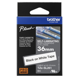 Brother TZE-SL261 label-making tape Black on white