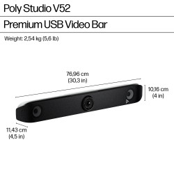 HP Poly V52 Balta 3840 x 2160 pikseliai