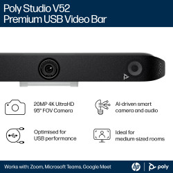 HP Poly V52 White 3840 x 2160 pixels