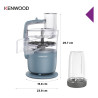 Kenwood MultiPro Go Blend virtuvinis kombainas 900 W 1,3 L Mėlyna Įmontuotos svarstyklės