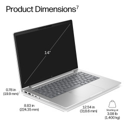 HP EliteBook 6 G2i Next Gen AI PC Intel Core Ultra 5 322 Laptop 35.6 cm (14") WUXGA 16 GB DDR5-SDRAM 512 GB SSD Wi-Fi 7 (802.11b