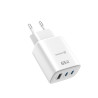 Swissten Edge Travel Charger Edge GaN 2x USB-C PD 65W + 1x USB-A 18W QC white