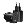 Swissten Edge Travel Charger Edge GaN 2x USB-C PD 65W + 1x USB-A 18W QC Black