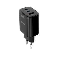 Swissten Edge Travel Charger Edge GaN 2x USB-C PD 65W + 1x USB-A 18W QC Black