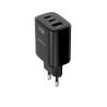 Swissten Edge Travel Charger Edge GaN 2x USB-C PD 65W + 1x USB-A 18W QC Black