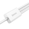 Baseus CAMLTYS-02 Superior Fast Charging Data Cable 3-in-1 USB-C, Lightning, MicroUSB 1.5m / White