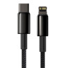 Baseus CATLWJ-A01 Tungsten Gold Fast Charge Cable USB-C to Lightning 20W 2m / Black