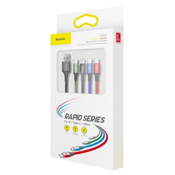 Baseus CA1T4-A01 Fast 4in1 Cable 2x Lightning, USB-C, MicroUSB 3.5A 1.2m / black