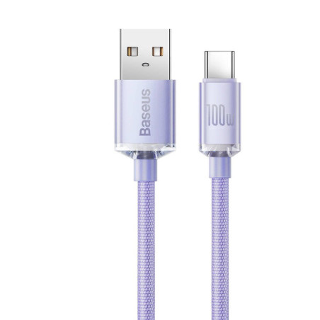 Baseus CAJY000505 Crystal Shine Series Data Cable USB to USB-C 100W 2m / Purple