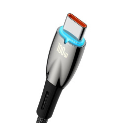 Baseus Glimmer Series Fast Charging Data Cable USB-A - USB-C 100W 1m / Black